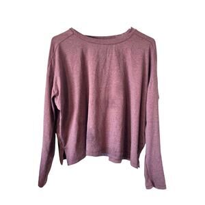 Girlfriend Collective Womens Long Sleeve Tee Size Large Plum Purple